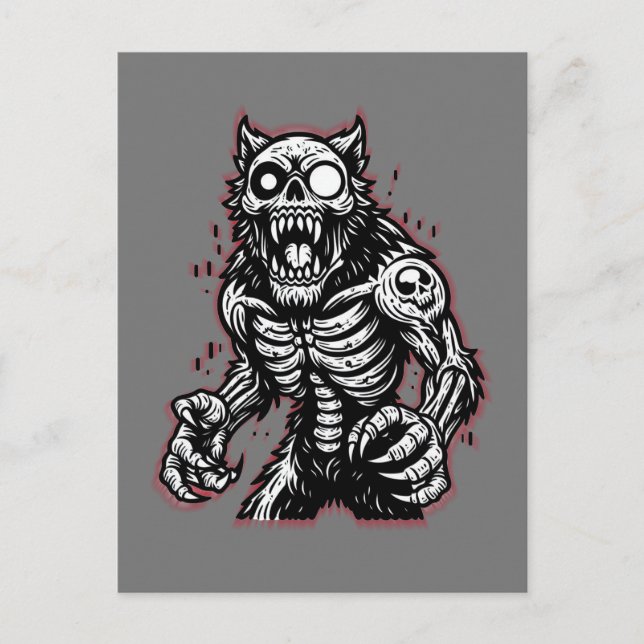 Postal Scary Halloween Zombie Werewolf (Anverso)