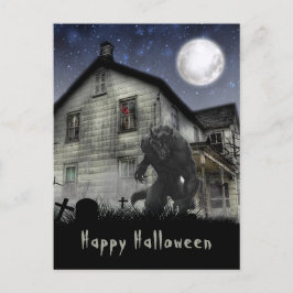 Postal Scary Happy Halloween Werewolf