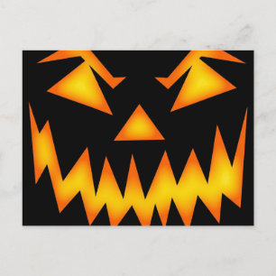 Postal Scary Jack O Lantern Face