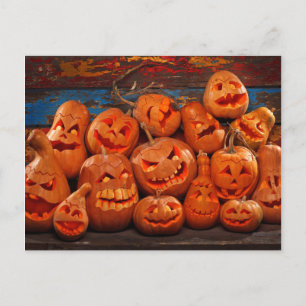 Postal Scary Jack O Lantern Halloween