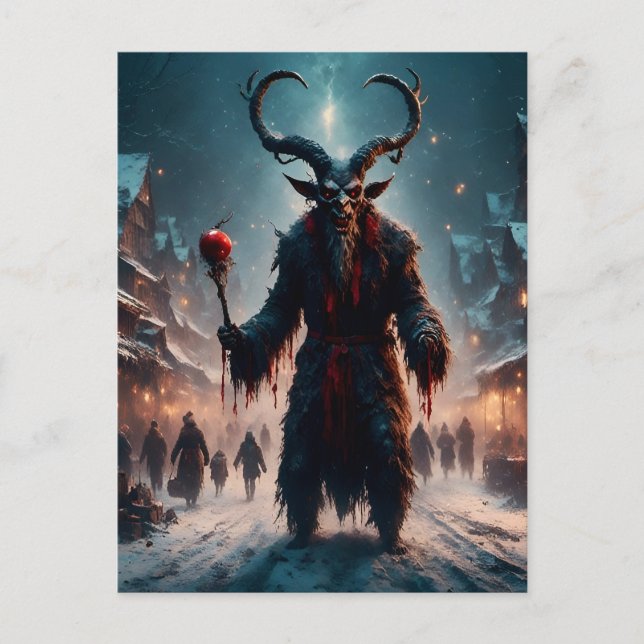 Postal Scary Krampus Navidades Horror (Anverso)