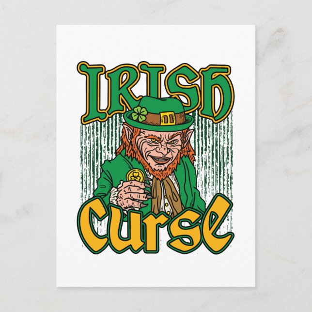Postal Scary Leprechaun Irlandés Maldición St Patricks Da (Anverso)