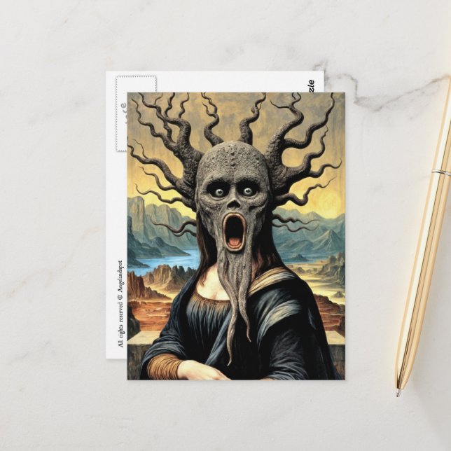 Postal Scary Mona Lisa Horror (Anverso/Reverso In Situ)