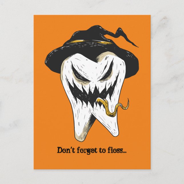 Postal Scary Tooth Dentist Halloween (Anverso)