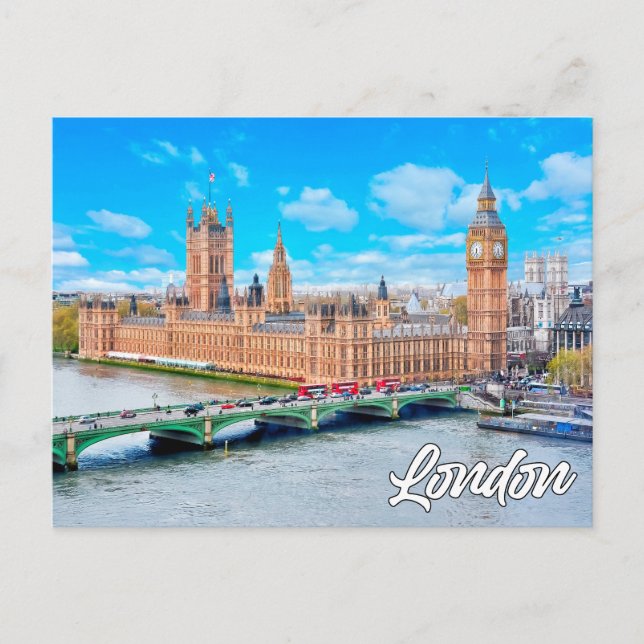 Postal Scenic London, Inglaterra | Big Ben (Anverso)