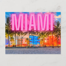 Postal Scenic Neon Miami Waterfront