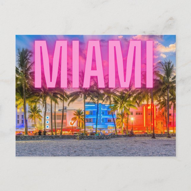 Postal Scenic Neon Miami Waterfront (Anverso)