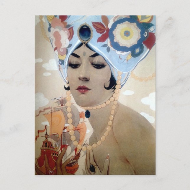 Postal Scheherazade de Alberto Vargas (1921) (Anverso)