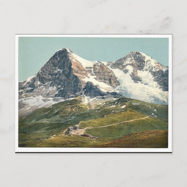 Postal Scheidegg, Monte Eiger y M&ouml;nch, Bernese Obe (Anverso)