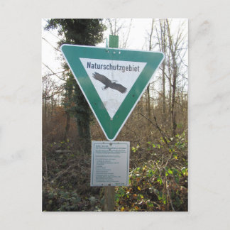 Postal Schild Naturschutzgebiet