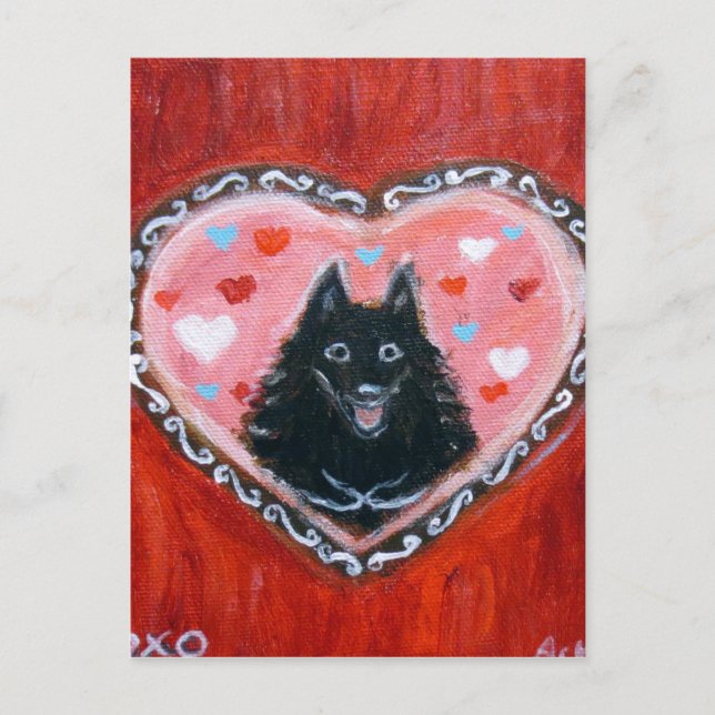 Postal Schipperke Love Heart (Anverso)