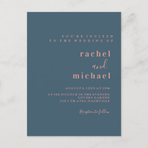 Postal Schlicht elegante Hochzeitseinladung