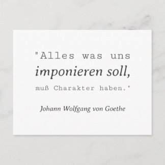 Postal Schlichte Goethe Zitat Imponieren Postkarte