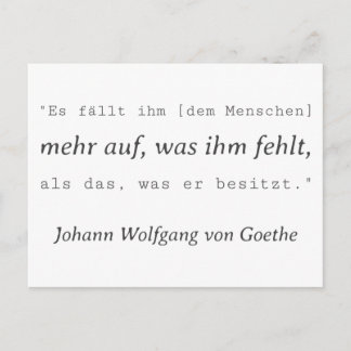 Postal Schlichte Goethe Zitat Was ihm fehlt