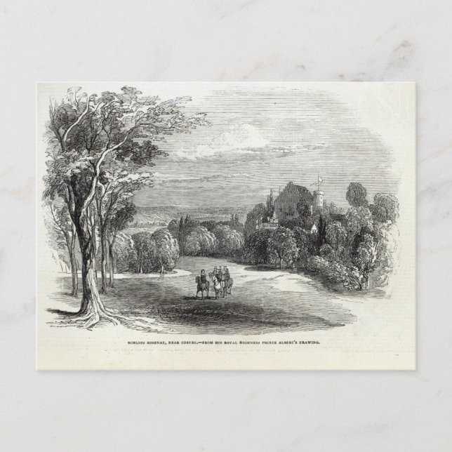 Postal Schloss Rosenau, cerca de Coburg (Anverso)