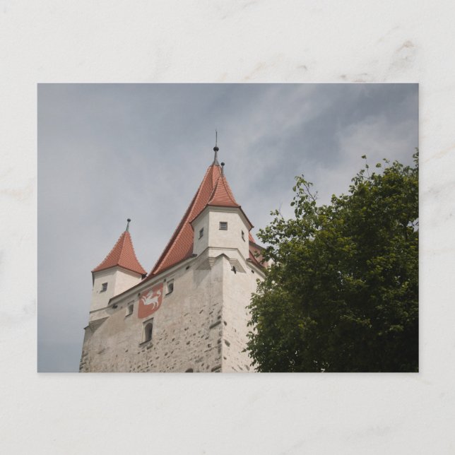 POSTAL SCHLOSSTURM VON BURG HAAG IN OBERAYERN MIT BAUM (Anverso)