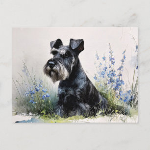 Postal Schnauzer acuarela