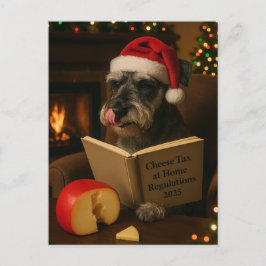 Postal Schnauzer 'Cheese Tax' Christmas postcard