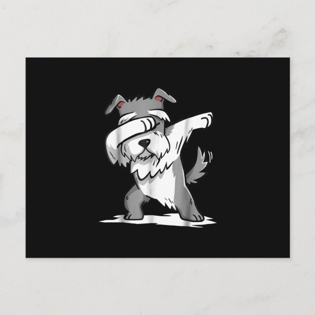 Postal Schnauzer Cute Dabbing Funny Dab Dance Gift (Anverso)