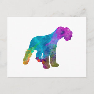 Postal Schnauzer en miniatura en acuarela