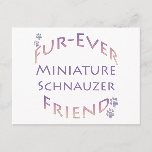 Postal Schnauzer Furever en miniatura (Anverso)