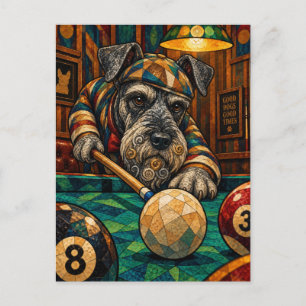 Postal Schnauzer gigante, mosaico geométrico