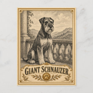 Postal Schnauzer gigante, perro vintage heritage