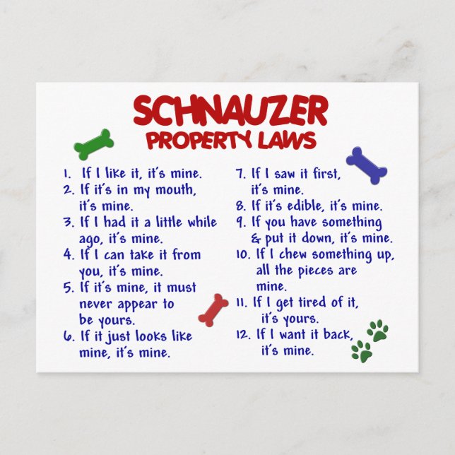 Postal SCHNAUZER (Leyes de propiedad) 2 (Anverso)