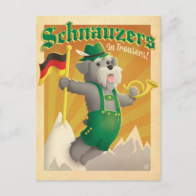 Postal Schnauzers con pantalones (Anverso)