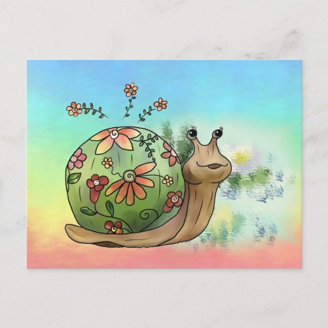 Postal Schnecke am Teich Postkarte (Anverso)