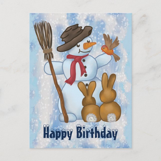 Postal Schneemann mit postkarte (Anverso)