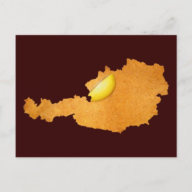 Postal Schnitzel vienés - Mapa De Austria (Anverso)
