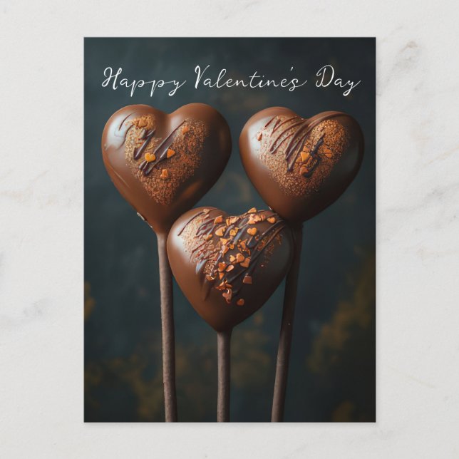 Postal Schokoladen Cake Pops Herzen Valentinstag (Anverso)