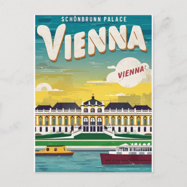 Postal schönbrunn palace vienna vintage (Anverso)