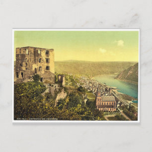Postal Schonburg y Oberwesel, el Rin, Alemania rara P