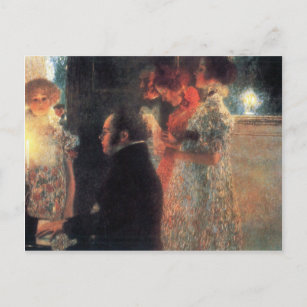 Postal Schubert en el piano de Gustavo Klimt