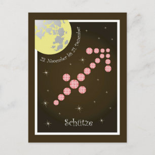 Postal Schütze 23. Noviembre bis 21. Dezember Postkarte