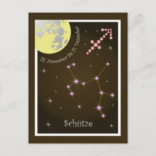 Postal Schütze 23. Noviembre bis 21. Dezember Postkarte