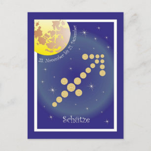 Postal Schütze 23. Noviembre bis 21. Dezember Postkarte