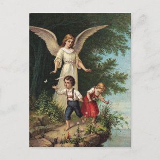 Postal Schutzengel am Abhang 1