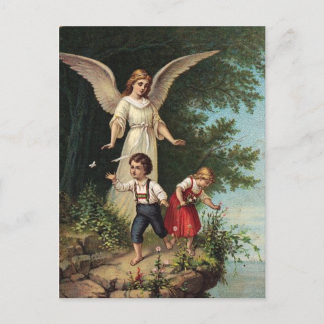 Postal Schutzengel am Abhang 1 (Anverso)