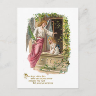 Postal Schutzengel am Fenster