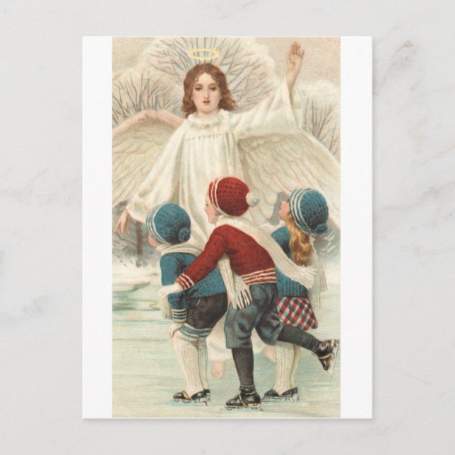 Postal Schutzengel und Eislauf Schlittschuh (Anverso)