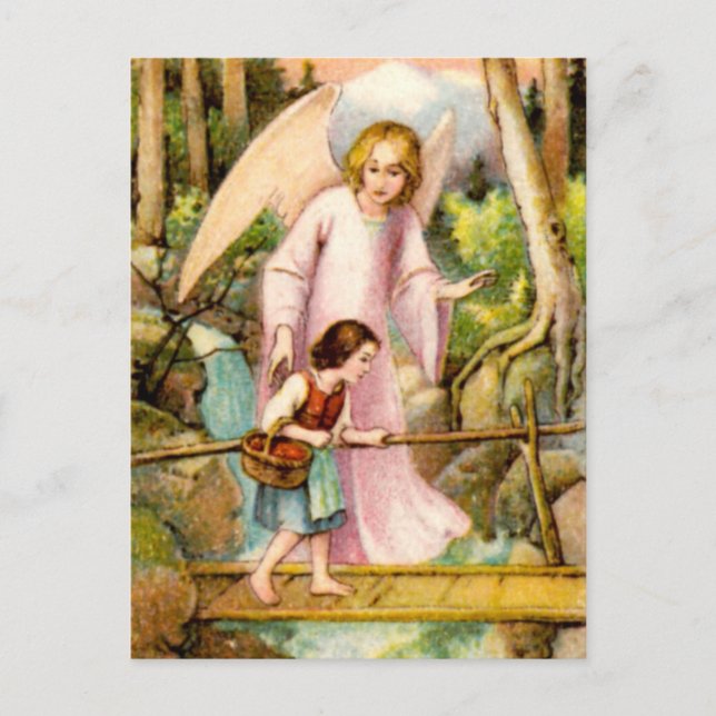 Postal Schutzengel und Mädchen (Anverso)