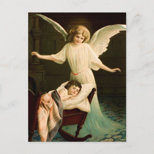 Postal Schutzengel und schlafende Kind (Anverso)