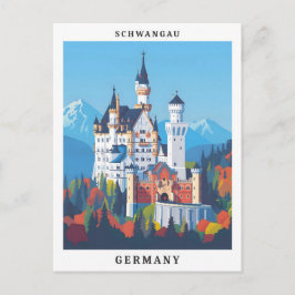 Postal Schwangau Alemania Viajes de estilo elegante