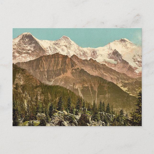 Postal Schynige Platte, Eiger, Monch y Jungfrau, Bernes (Anverso)