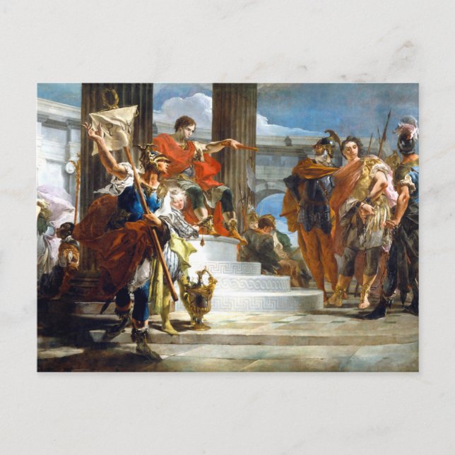 Postal Scipio Africanus Freeing Massiva, aceite sobre lie (Anverso)