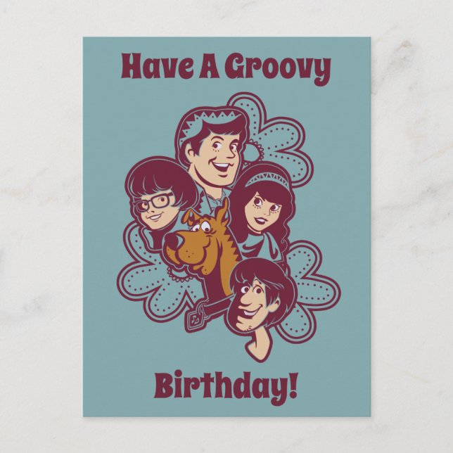 Postal Scooby-Doo de flores paisas y la pandilla (Anverso)