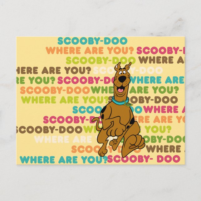 Postal Scooby-Doo Dirigiendo "¿Dónde Estás?" (Anverso)